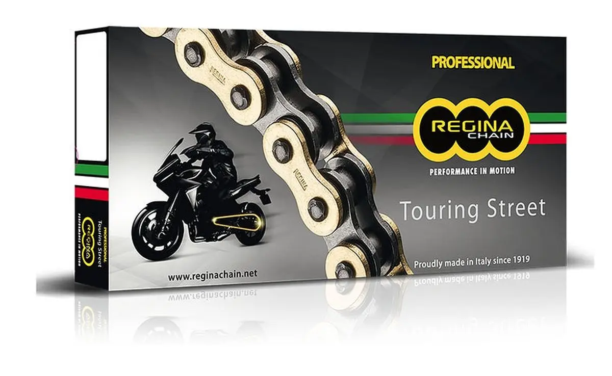 REGINA hnací řetěz 530ZRT (108 článků) Z-RING TOURING-STREET do 1000ccm zlatý nýtovací spojka (136ZRT/006) (REGINA hnací řetěz 530ZRT (108 článků))