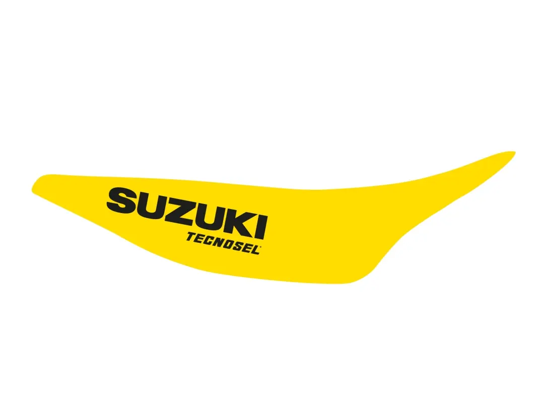 TECNOSEL (BLACKBIRD) potah sedla SUZUKI RM 125/250 91-95, REPLICA TEAM SUZUKI 93 LOGO SUZUKI barva žlutá (TECNOSEL (BLACKBIRD) potah sedla SUZUKI RM)