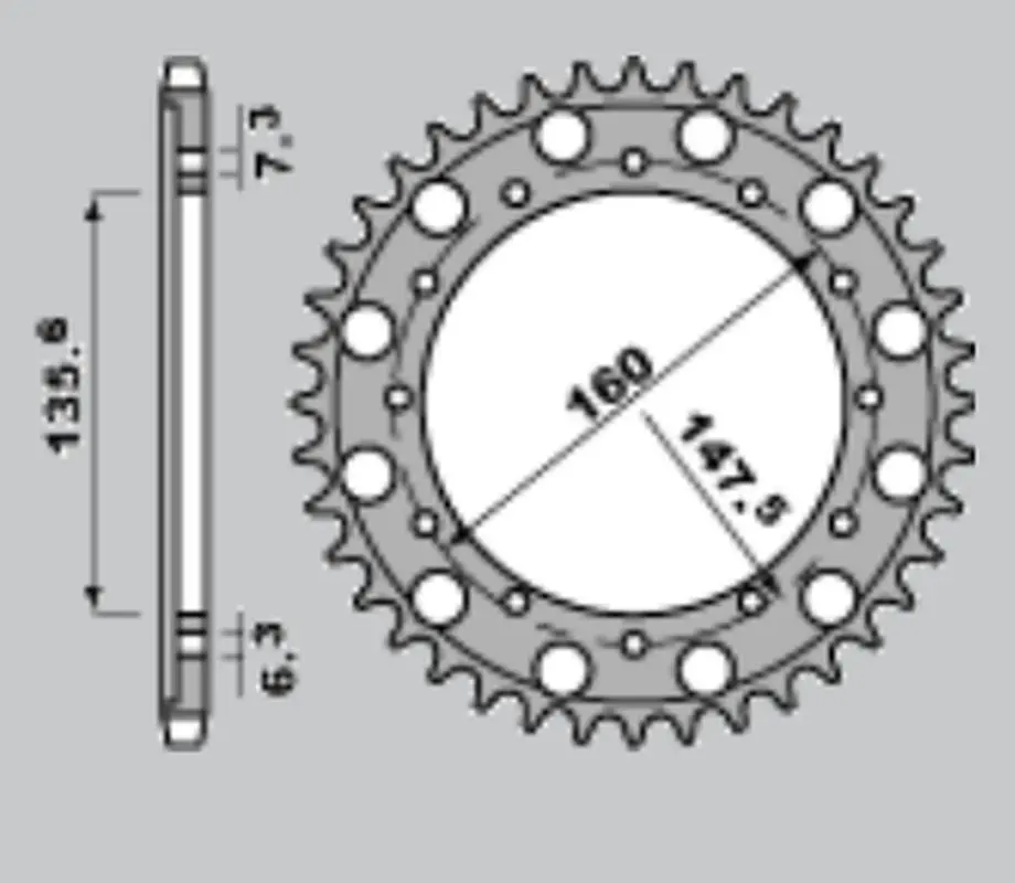 CHT rozeta 1507 56 ergal FANTIC MOTOR 50/80/125/200 '84-'96, BETA MOTOR 125 '09, '86-'90 (1507-56) (CHT rozeta 1507 56 ergal FANTIC MOTOR)