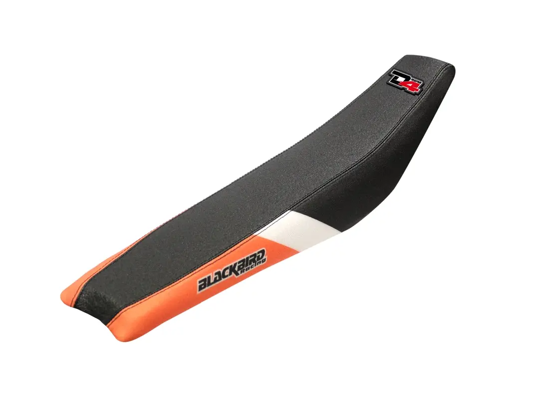 BLACKBIRD potah sedla KTM SX/SXF 11-15, EXC/EXCF 12-16 DREAM 4 barva černá/oranžová/bílá (BLACKBIRD potah sedla KTM SX/SXF 11-15, EXC/EXCF 12-16)