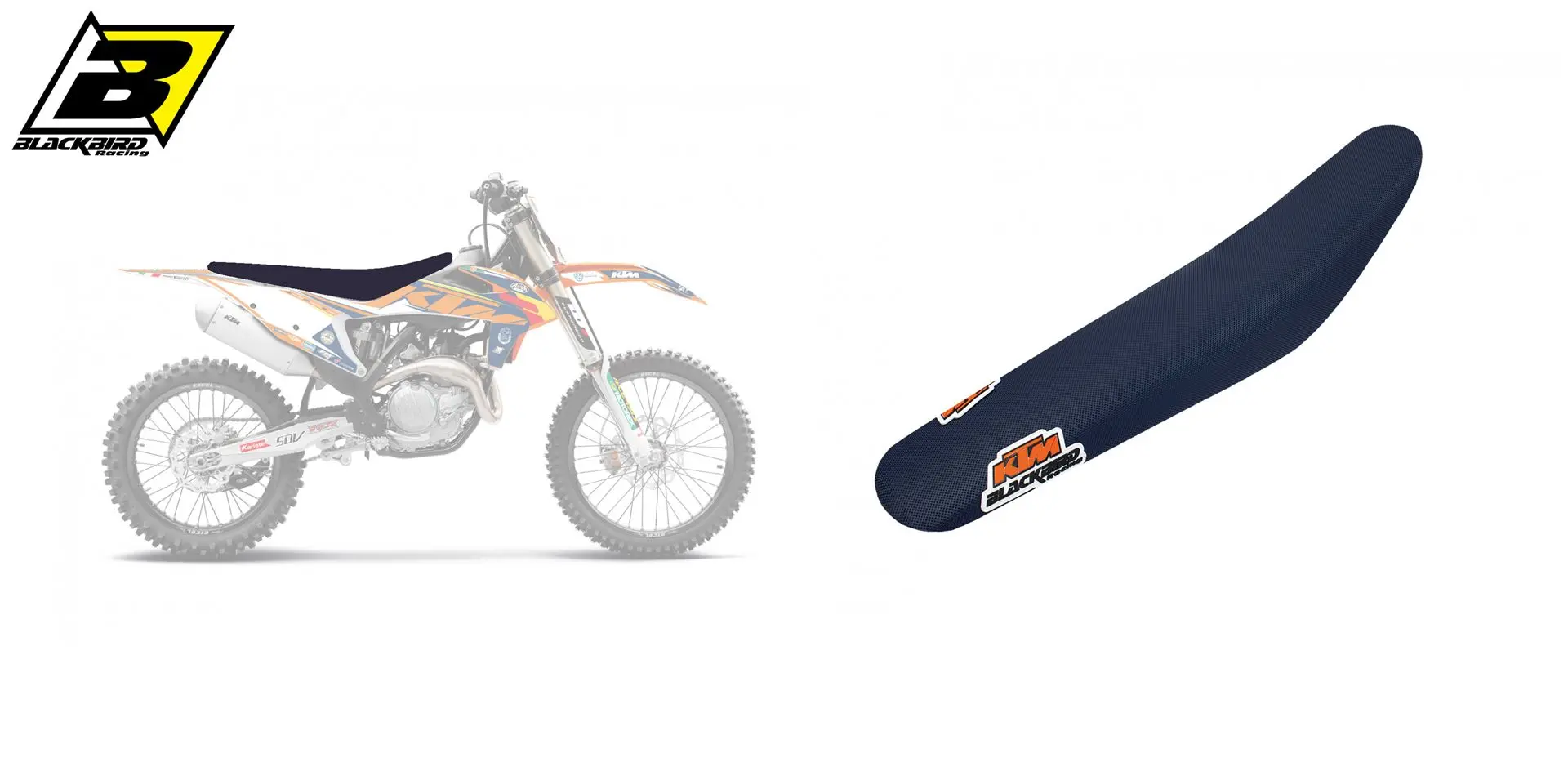 BLACKBIRD potah sedla KTM SX/SXF 19-22, EXC 20-23 MOON LOGO KTM barva tmavě modrá ( )