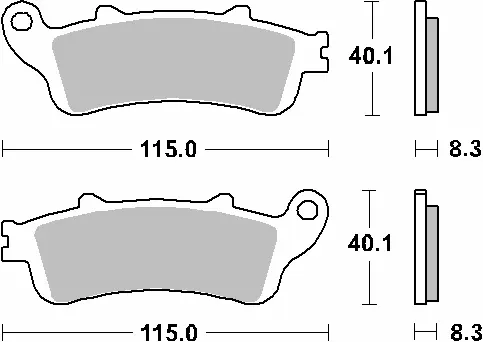 SBS brzdové destičky KH261 / KH281 STREET STANDARD CERAMIC barva černá HONDA FES 250 FORESIGHT, NSS 250 FORZA, FJS 400/600 SILVERWING (SBS brzdové)