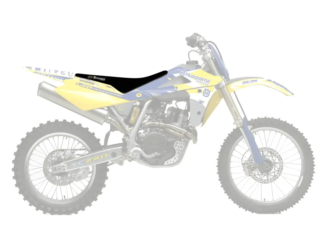BLACKBIRD potah sedla HUSQVARNA CR/WR 125 06-08, WR 250/300 06-13; TE/TC 250/450/510 05-07 DOUBLE GRIP 3 barva černá žlutá ( )