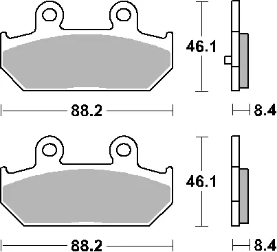SBS brzdové destičky KH412 STREET STANDART keramické barva černá SUZUKI AN 400/650 BURGMAN 02-23 zadní (SBS brzdové destičky KH412 STREET STANDART)