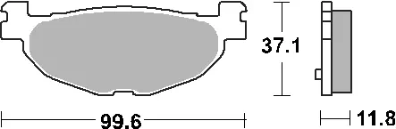 SBS brzdové destičky KH408 STREET STANDART keramické YAMAHA YP 400 MAJESTY 04-13, XP 500 T-MAX 04-11 barva černá zadní (SBS brzdové destičky KH408)