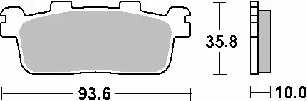 SBS brzdové destičky KH607 MAXI sintrované barva zlatá KYMCO 125/250/300, YAMAHA YP400 X-MAX zadní (SBS brzdové destičky KH607 MAXI sintrované barva)