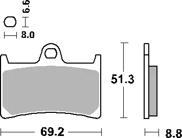 SBS brzdové destičky KH252 / KH380 STREET standardní keramické barva černá (SBS brzdové destičky KH252 / KH380 STREET standardní keramické barva)
