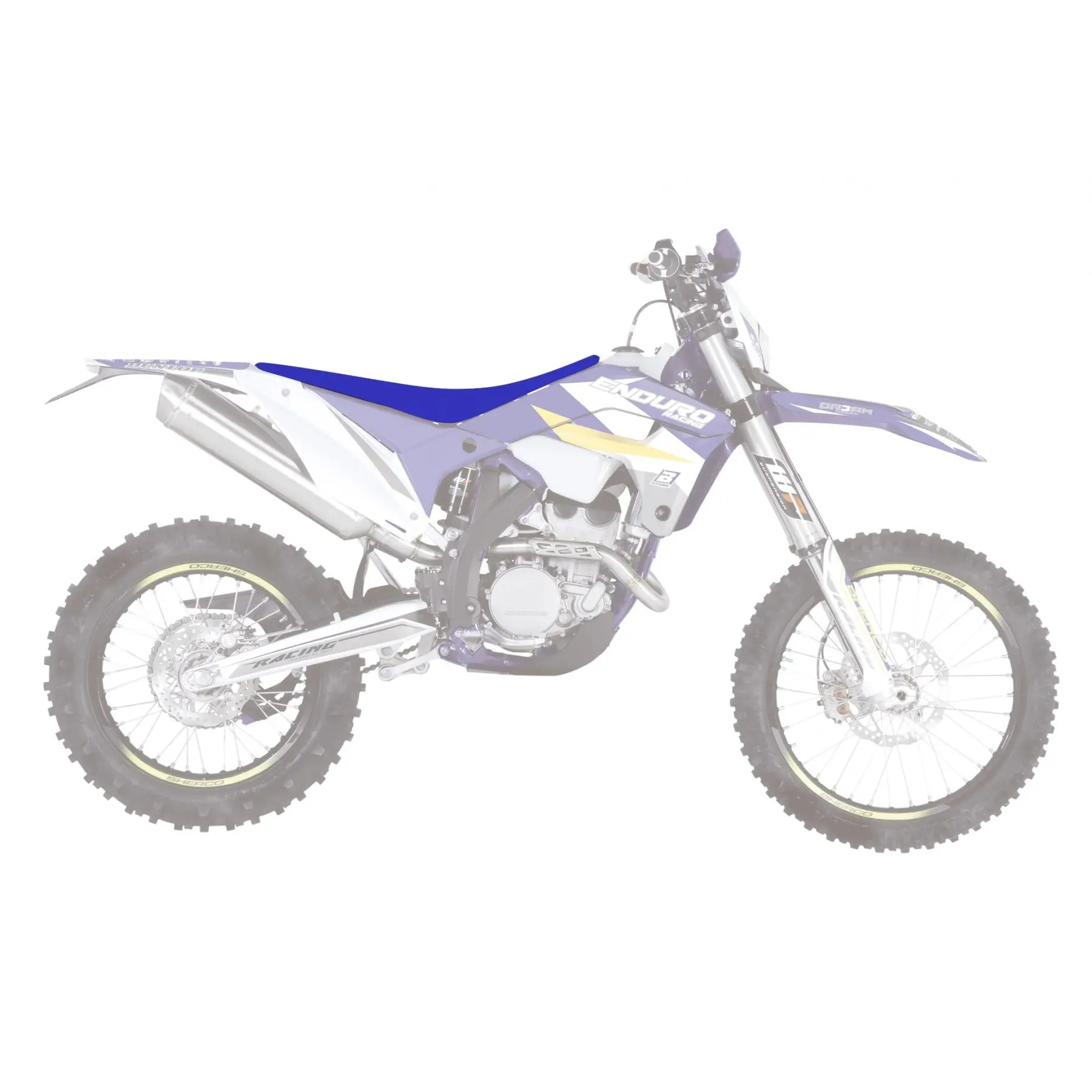BLACKBIRD potah sedla SHERCO SE/SEF 25 (SE/SFE ALL MODELS 25) PYRAMID barva modrá ( )