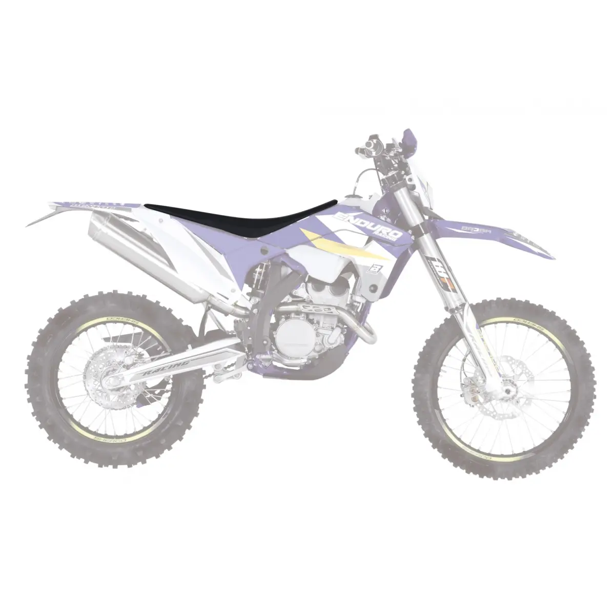 BLACKBIRD potah sedla SHERCO SE/SEF 25 (SE/SFE ALL MODELS 25) PYRAMID barva černá (BLACKBIRD potah sedla SHERCO SE/SEF 25 (SE/SFE ALL MODELS 25))