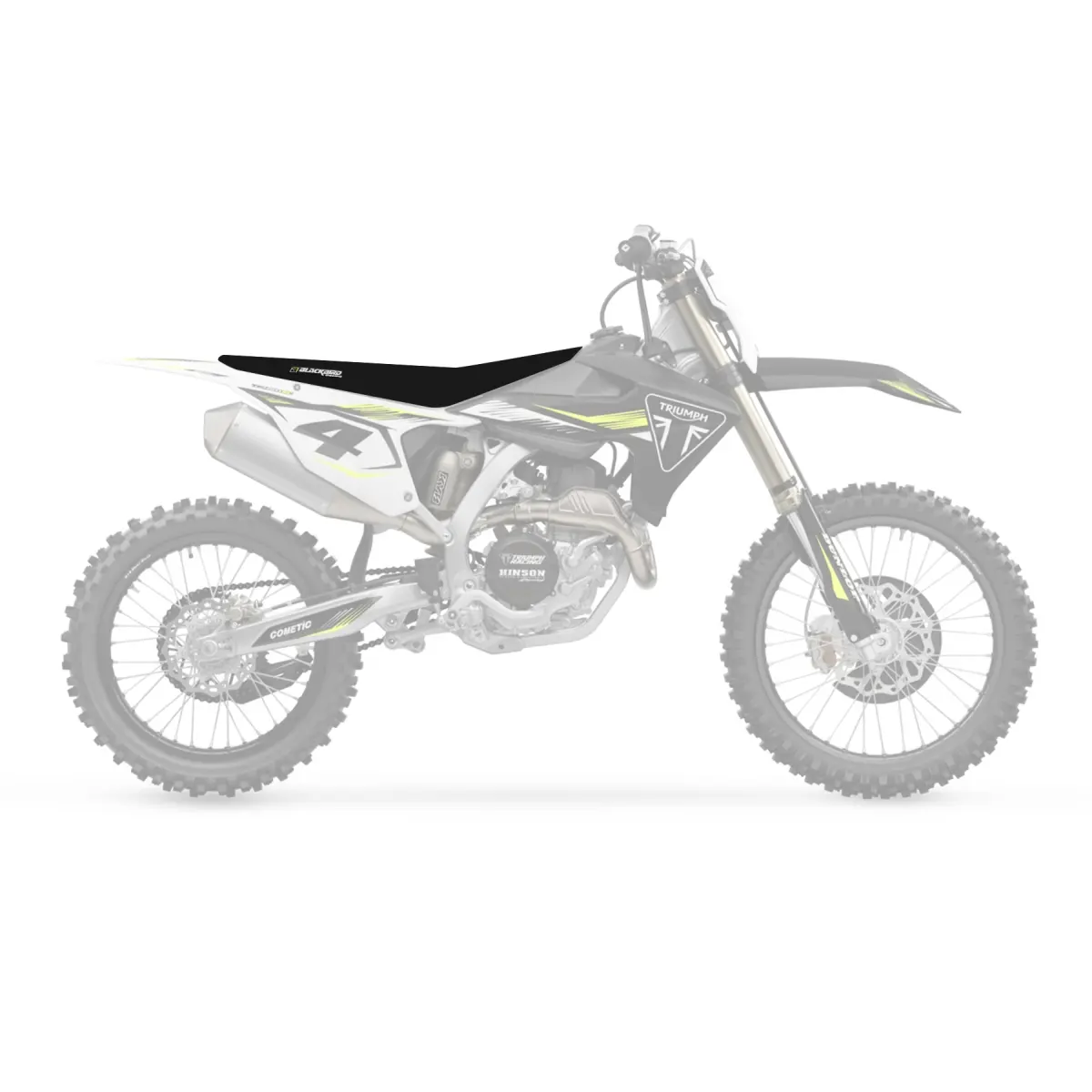 BLACKBIRD potah sedla TRIUMPH TF 250X 24-25 zebra barva černá ( )