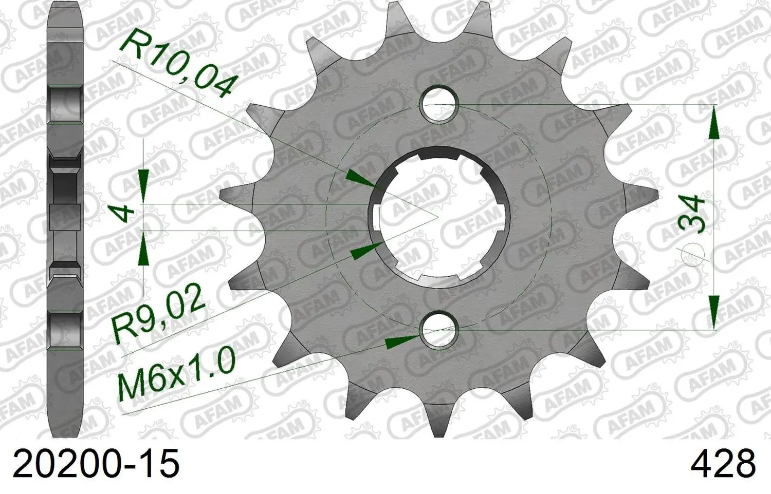 AFAM přední pastorek 259 15 zubů HONDA MTX/125/XL 125 (JTF259.15) (řetěz 428) ( )