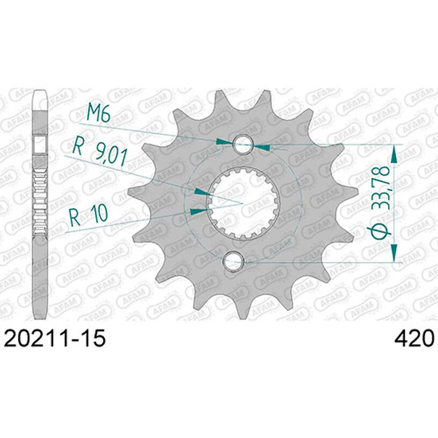 AFAM přední pastorek 2157 15 HONDA CRF 150 '07-20' (řetěz 420) (JTF1310.15SC) (AFAM přední pastorek 2157 15 HONDA CRF 150 '07-20' (řetěz 420))