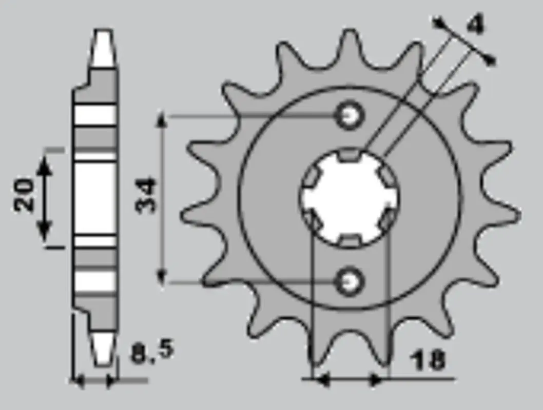 JR řetězové kolečko přední 2046 14 HONDA CMX 250 '87-'05 (JTF270.14) (řetěz 520) (204614JT) ( )