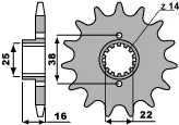PBR řetězové kolečko přední 2050 15 18NC DUCATI 748/916/944/996/1000 (řetěz 525) (MADE IN ITALY) (PBR řetězové kolečko přední 2050 15 18NC DUCATI)