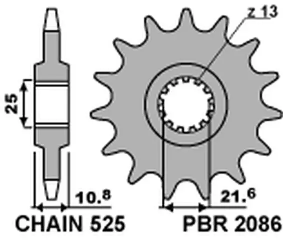 PBR řetězové kolo přední 2086 16 18NC (MADE IN ITALY) (PBR řetězové kolo přední 2086 16 18NC (MADE IN ITALY))