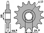 PBR řetězové kolo přední 2086 17 18NC YAMAHA TDM 850 '96-'98 (214217) (MADE IN ITALY) (PBR řetězové kolo přední 2086 17 18NC YAMAHA TDM 850 '96-'98)