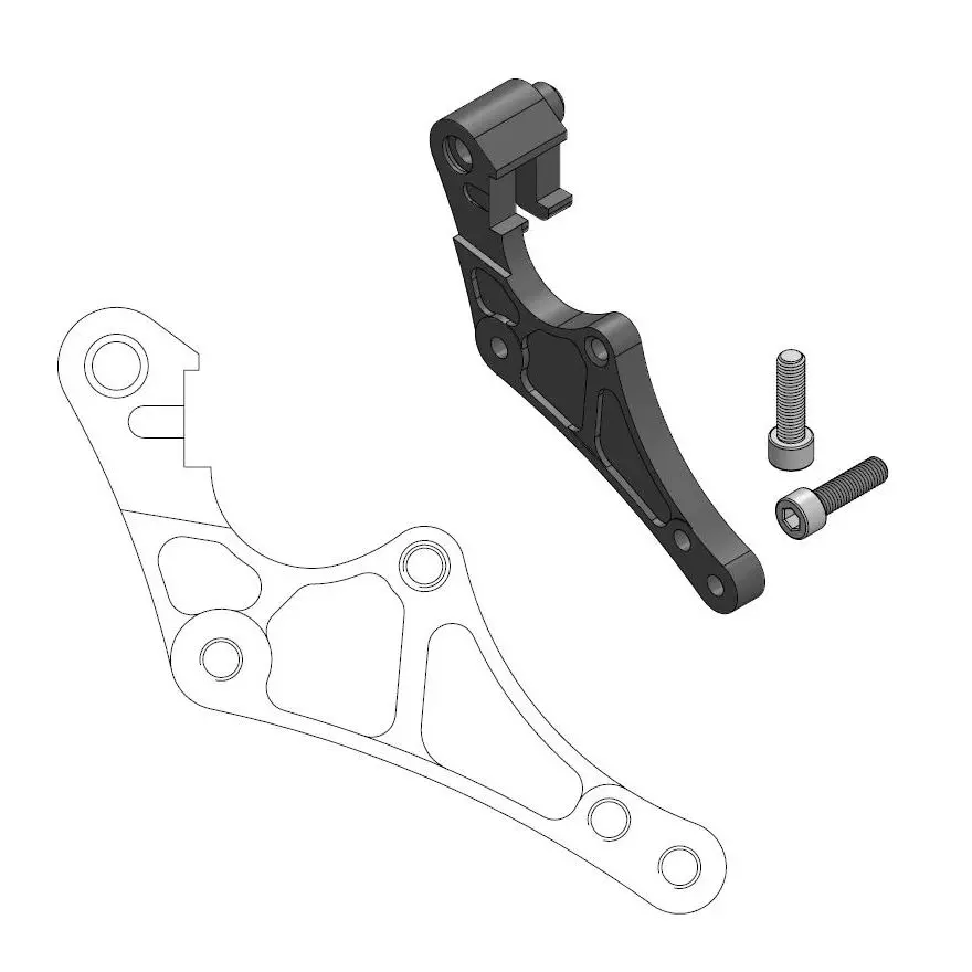 MOTO-MASTER adaptér OVERSIZE 320 mm (SUPERMOTO) pro třmen OEM - KTM, HUSABERG, HUSQVARNA (viz doplňkový popis) ( )