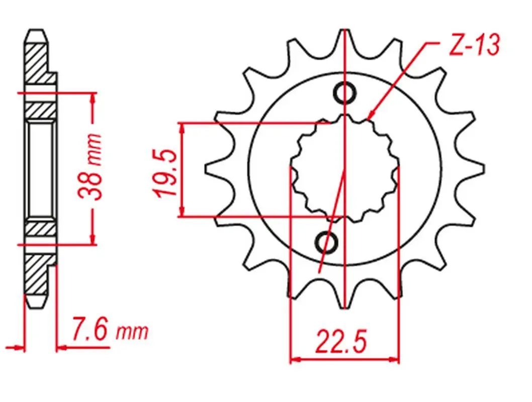 GROSSKOPF řetězové kolo přední 2116 16 SUZUKI LTR 450 '06-'10, LTZ 400 '03-'12, RMX 450 '10-'13, KAWASAKI KFX 400 '03-'06, HYOSUNG TE 450 (JTF1401.16)