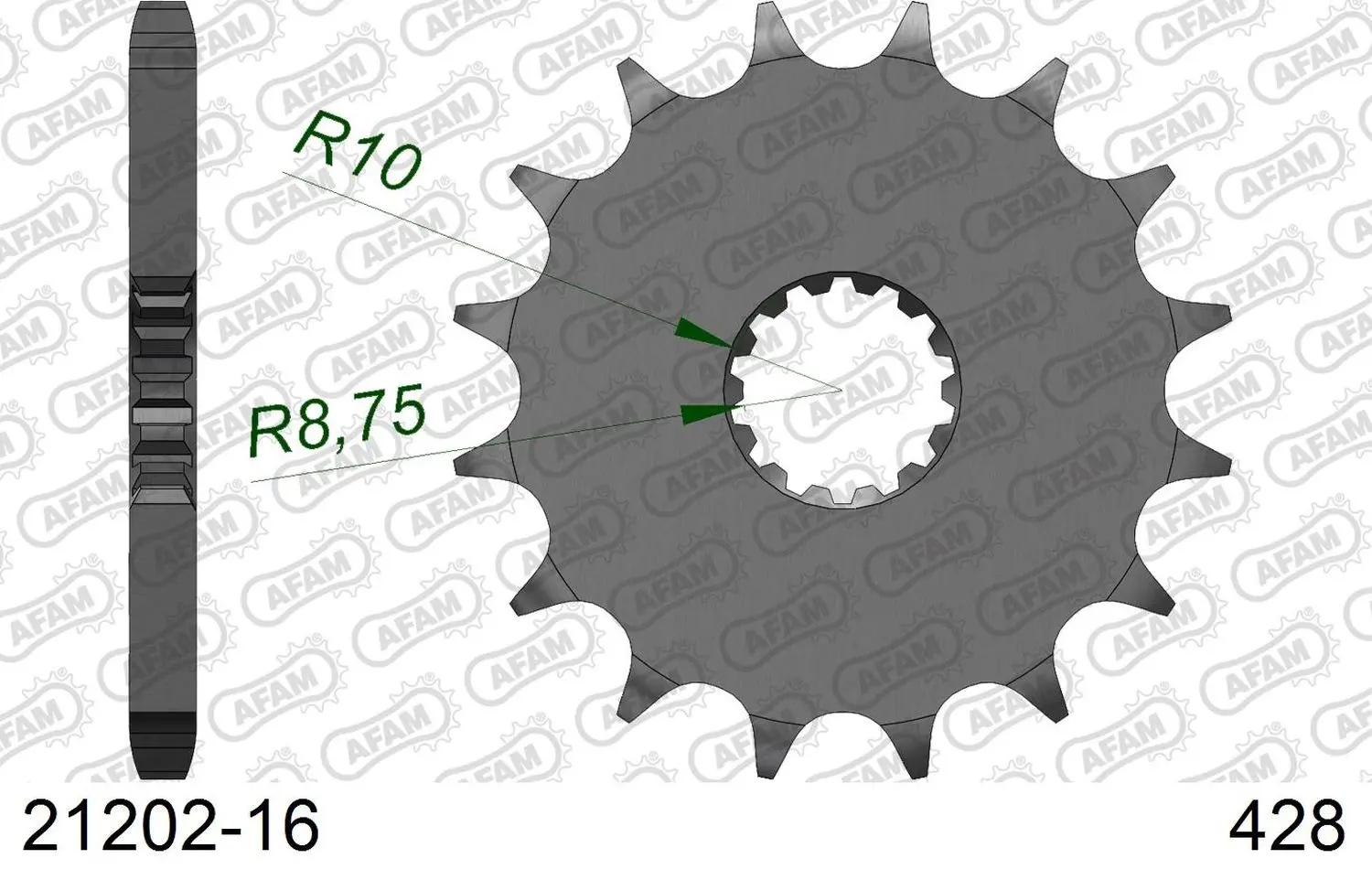 AFAM pastorek přední 577 16 YAMAHA DT 125R '93-'06 (JTF558.16) (řetěz 428) ( )