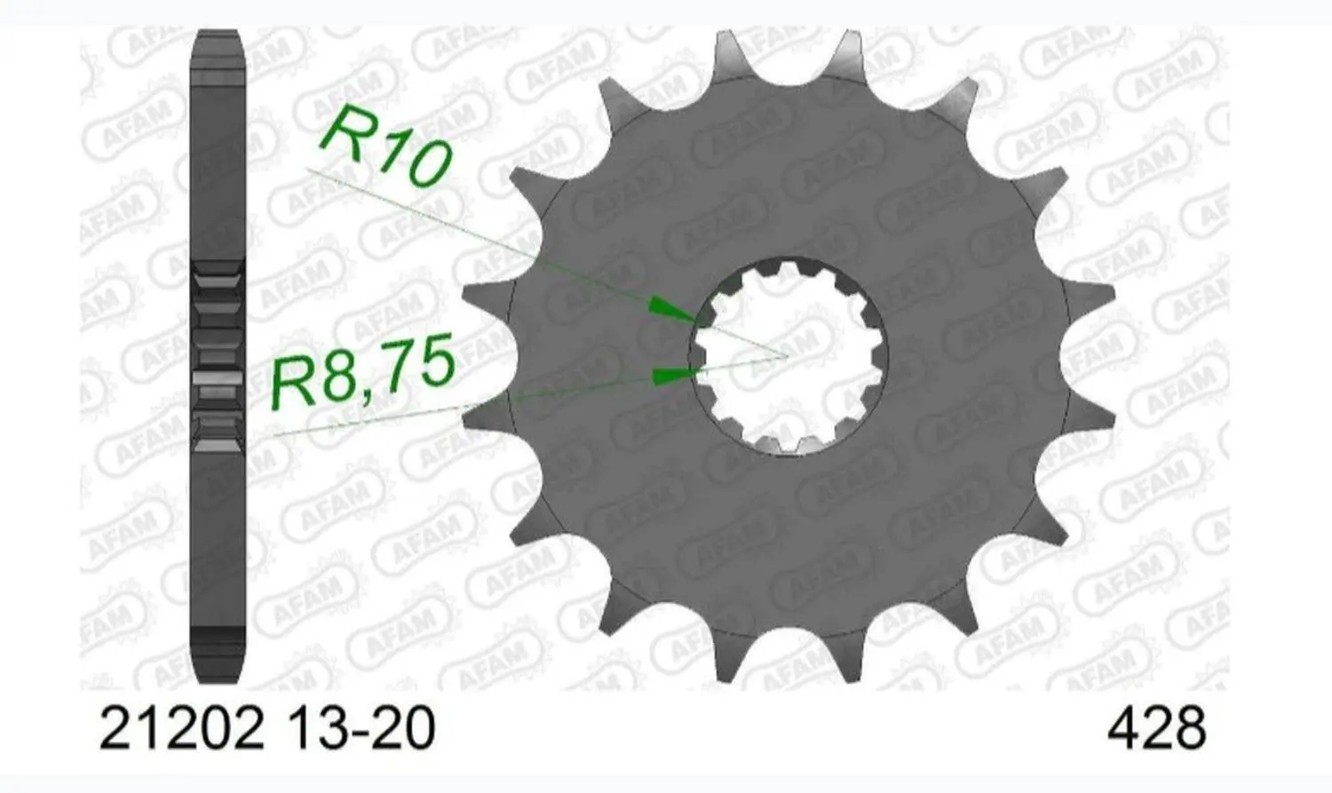 AFAM přední pastorek 577 17 YAMAHA DT 125R (+1) (řetěz 428) (JTF558.17) (AFAM přední pastorek 577 17 YAMAHA DT 125R (+1) (řetěz 428) (JTF558.17))