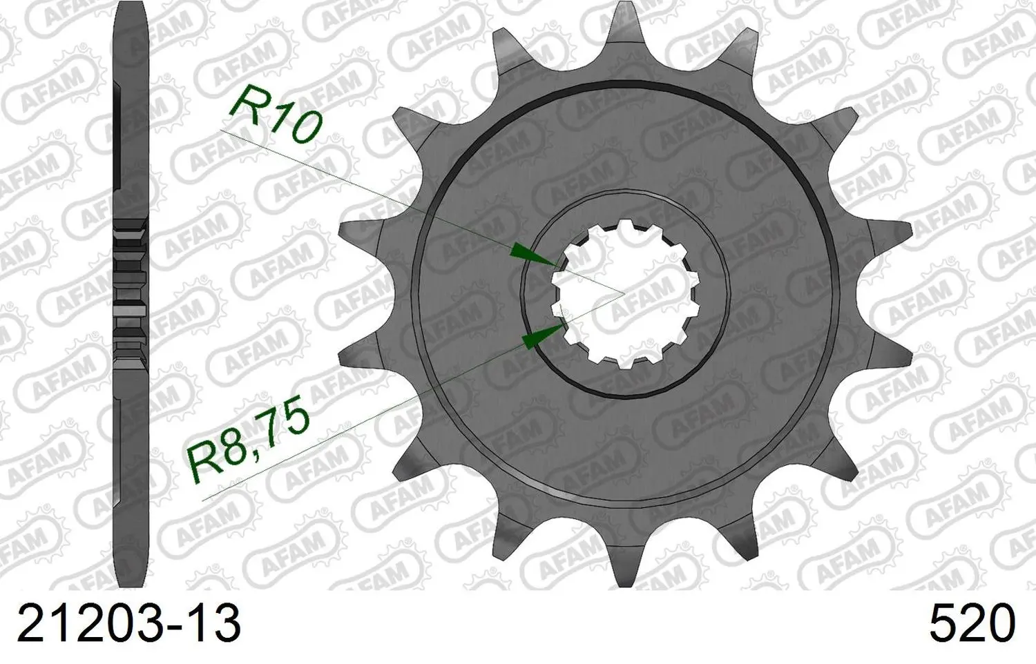 AFAM pastorek přední 440 13 YAMAHA YZ 125 '87-'04 (JTF564.13) (řetěz 520) ( )