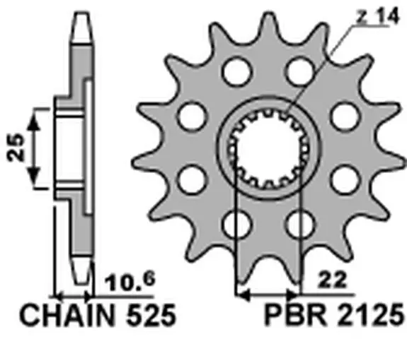 PBR řetězové kolo přední 2125 15 18NC MV AUGUSTA 910/920/989/990/1000 (MADE IN ITALY) (PBR řetězové kolo přední 2125 15 18NC MV AUGUSTA)