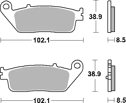 SBS brzdové destičky KH608 MAXI sintrované barva zlatá (SBS brzdové destičky KH608 MAXI sintrované barva zlatá)