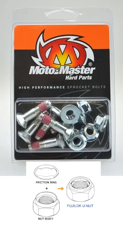 MOTO-MASTER šrouby do zadního řetězového kola M8X30mm (6ks) FUJILOK U-NUT (IMBUS) HONDA/YAMAHA/SUZUKI/KAWASAKI ( )