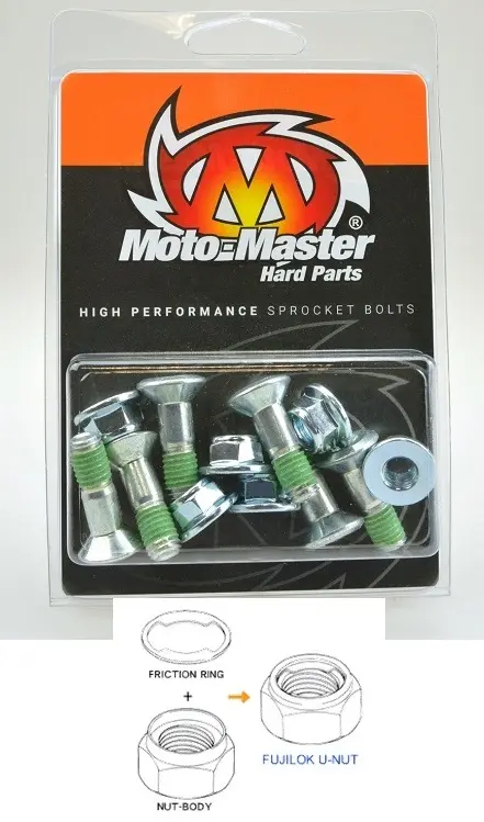 MOTO-MASTER šrouby do zadního řetězového kola M8X26mm (6ks) FUJILOK U-NUT (TORX) KTM/HUSQVARNA/BETA ( )