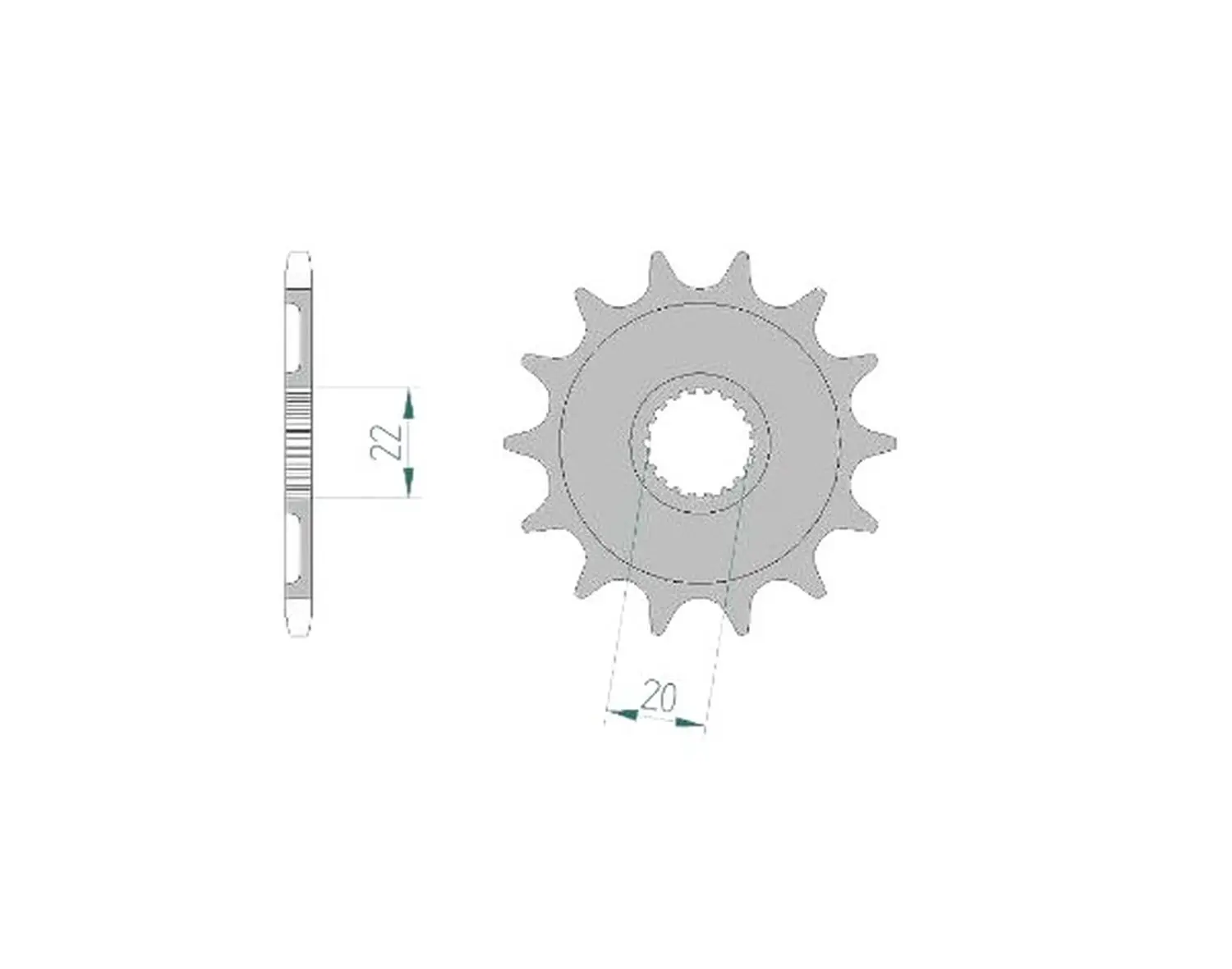 AFAM přední pastorek 2103 14 YAMAHA YZF 250 '01-'25, WR 250F '01-'25 (řetěz 520) (JTF1590.14) (AFAM přední pastorek 2103 14 YAMAHA YZF 250 '01-'25,)