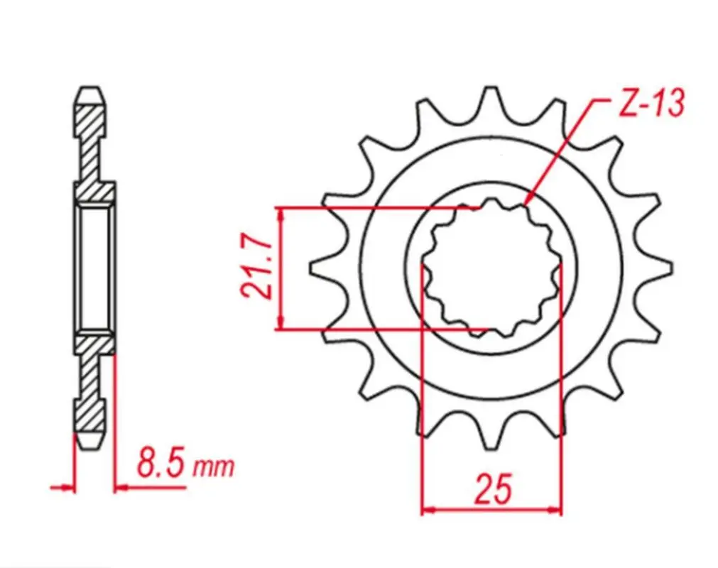 GROSSKOPF řetězové kolo přední 2137 16 KAWASAKI ZX-R '02-'03, Z 1000 '03-'06, ZX-10R '04-'20 (-1), ZX-10RR '17-'19 (-1), KLV 1000 '04-'06 (-1)