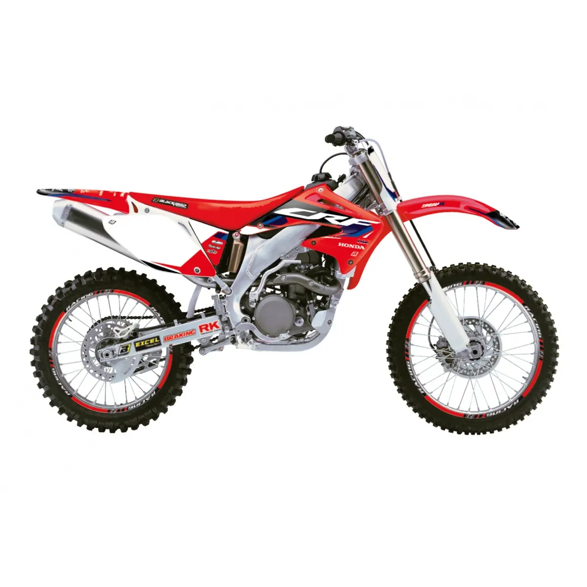 BLACKBIRD sada samolepek (dýhy) HONDA CRF 450R 02-04 DREAM 5 barva červená černá ( )