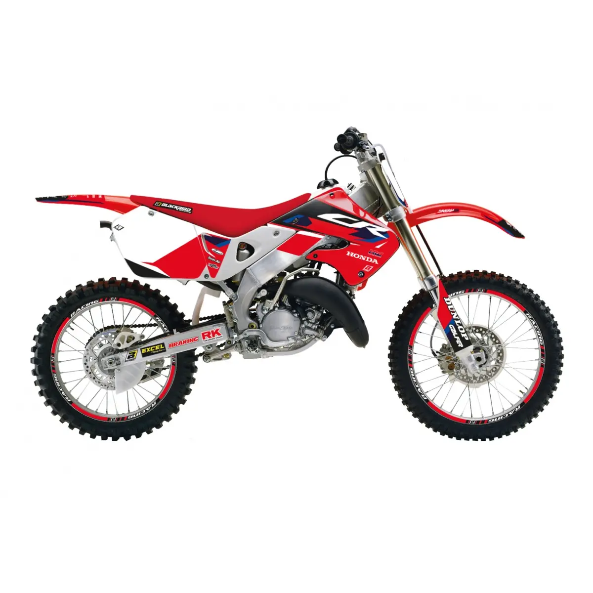 BLACKBIRD sada samolepek (dýhy) HONDA CR 125R 98-99, CR 250R 97-99 DREAM 5 barva červená černá ( )