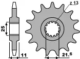 PBR řetězové kolo přední 2142 14 18NC YAMAHA R6 (06-09) (-2) (MADE IN ITALY) (PBR řetězové kolo přední 2142 14 18NC YAMAHA R6 (06-09) (-2) (MADE IN)