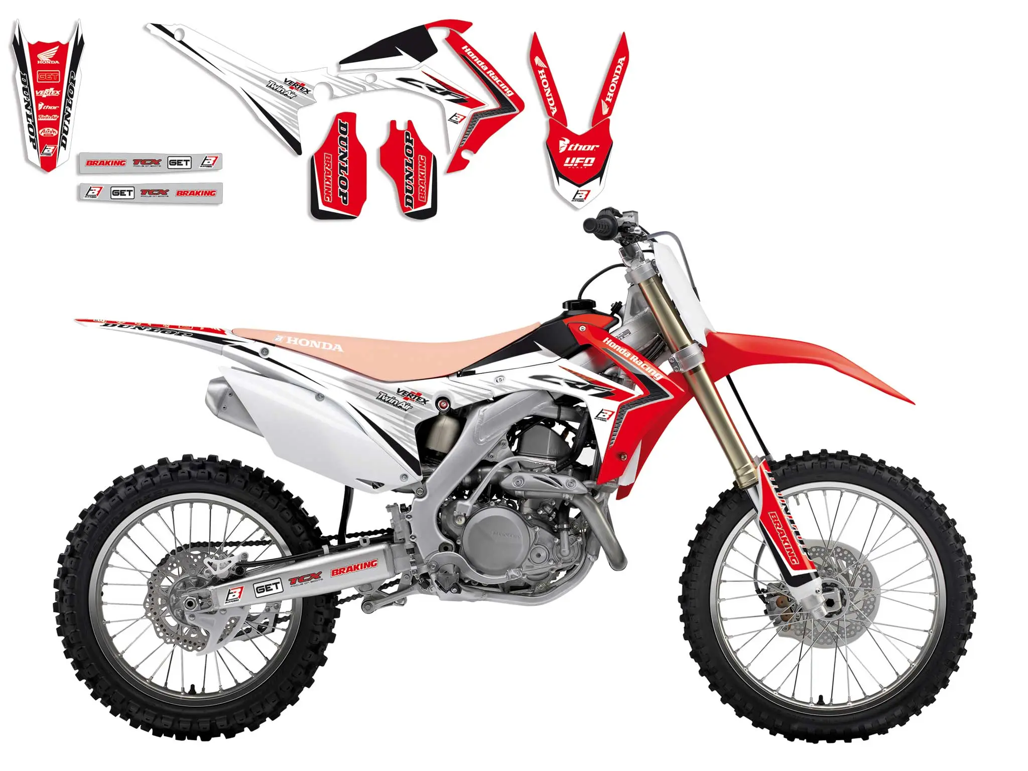 BLACKBIRD sada samolepek (dýhy) HONDA CRF 250R 14-17, CRF 450R 13-16 LINEAR (BLACKBIRD sada samolepek (dýhy) HONDA CRF 250R 14-17, CRF 450R 13-16)