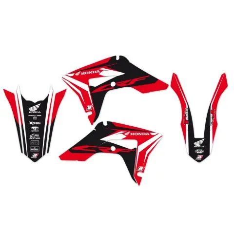 BLACKBIRD sada samolepek (dýhy) HONDA CRF 250R 22-24, CRF 450R 21-24 DREAM 4 barva červená černá bílá (BLACKBIRD sada samolepek (dýhy) HONDA CRF 250R)