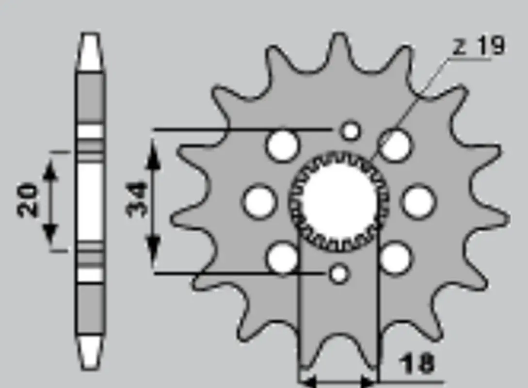JR řetězové kolo přední 2157 14 HONDA CRF 150R '07-'09 (JR řetězové kolo přední 2157 14 HONDA CRF 150R '07-'09)