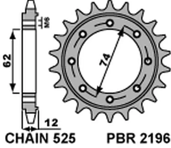 PBR řetězové kolo přední 2196 22 18NC GILERA GP 800 (09-13), APRILIA SRV850 (12) (MADE IN ITALY) (PBR řetězové kolo přední 2196 22 18NC GILERA GP 800)