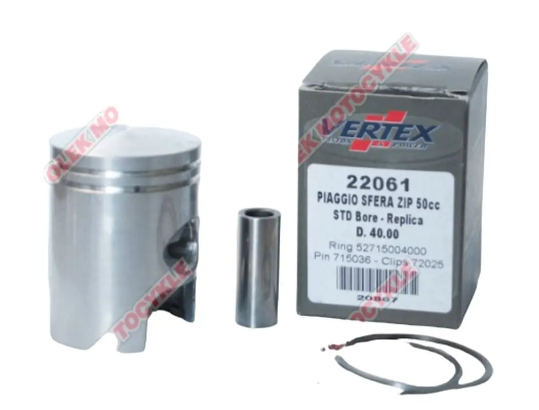 VERTEX píst PIAGGIO,SFERA,ZIP,QUARZ,FREE 41,00 mm (+1,00) (kroužky 52715004100 X 2 ks) (VERTEX píst PIAGGIO,SFERA,ZIP,QUARZ,FREE 41,00 mm (+1,00))