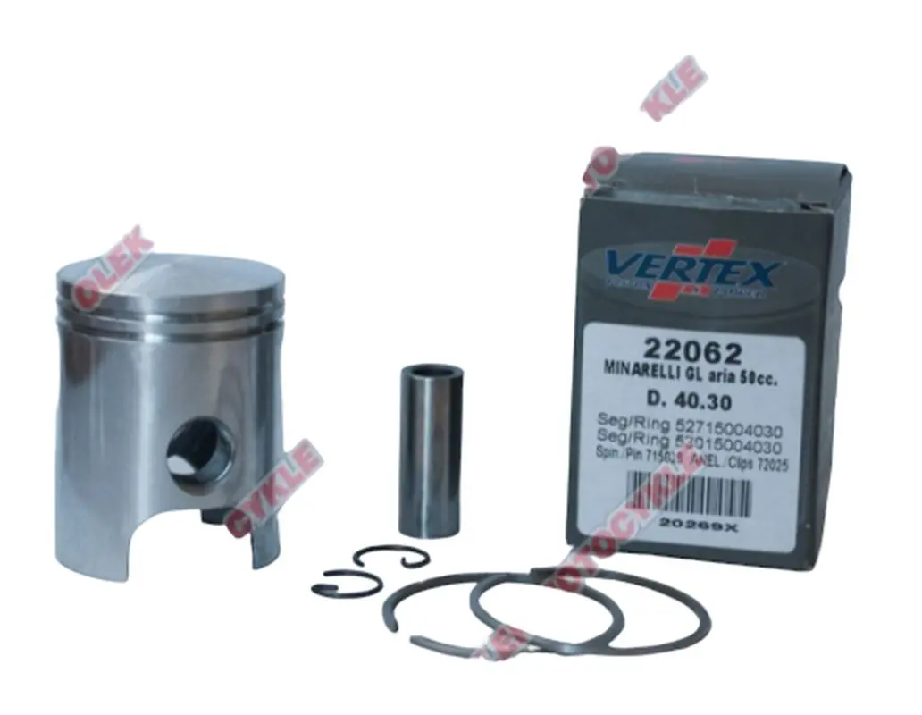 VERTEX píst MINARELLI 50 DL3,AIR COOLED 40,30 mm (NOM) (VERTEX píst MINARELLI 50 DL3,AIR COOLED 40,30 mm (NOM))