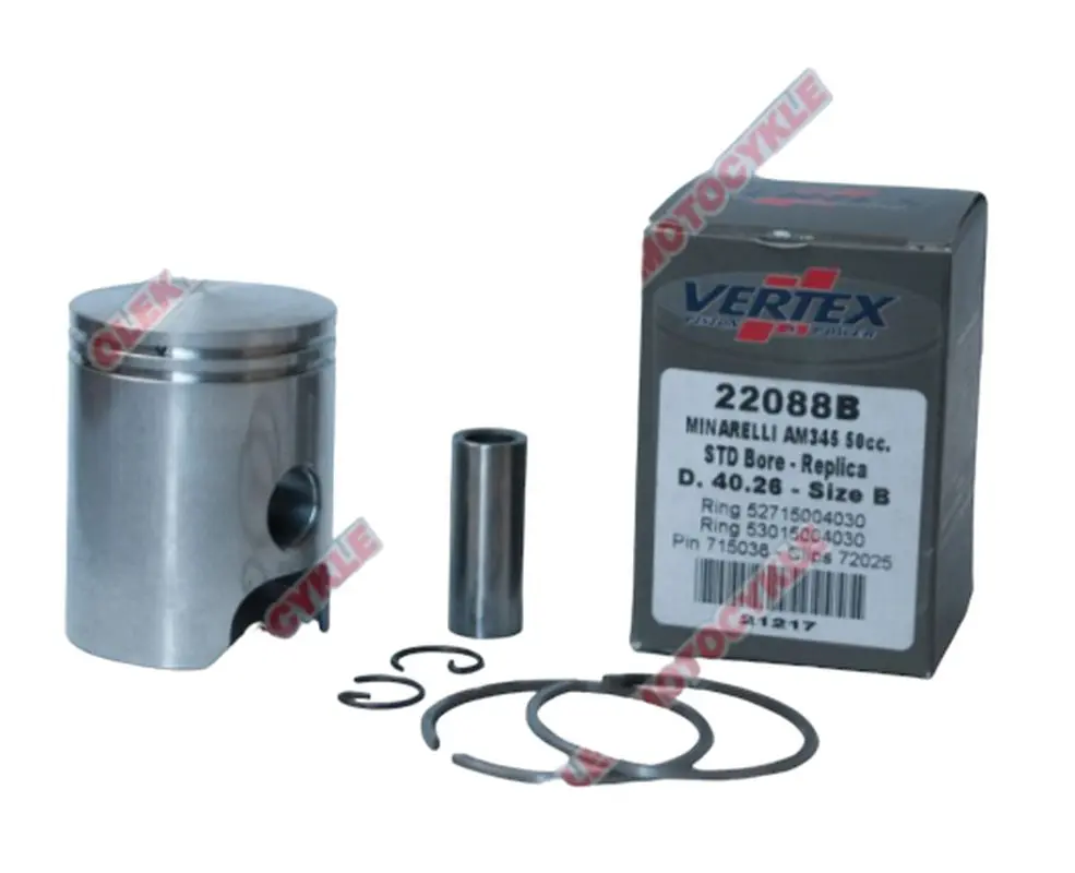 VERTEX píst MINARELLI AM6, APRILIA, YAMAHA (40,30mm) REPLICA NICASIL (28,00/2,00/12,00) (kroužky 53015004030 X 1, 52715004030 X 1) ( )