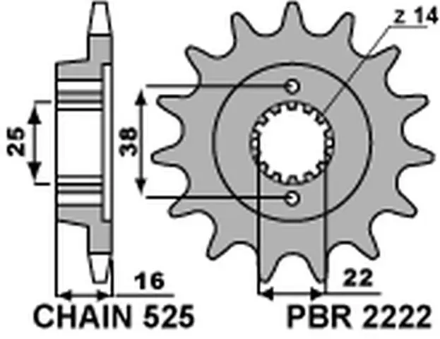 PBR řetězové kolo přední 2222 14 18NC DUCATI 796 (MADE IN ITALY) (PBR řetězové kolo přední 2222 14 18NC DUCATI 796 (MADE IN ITALY))