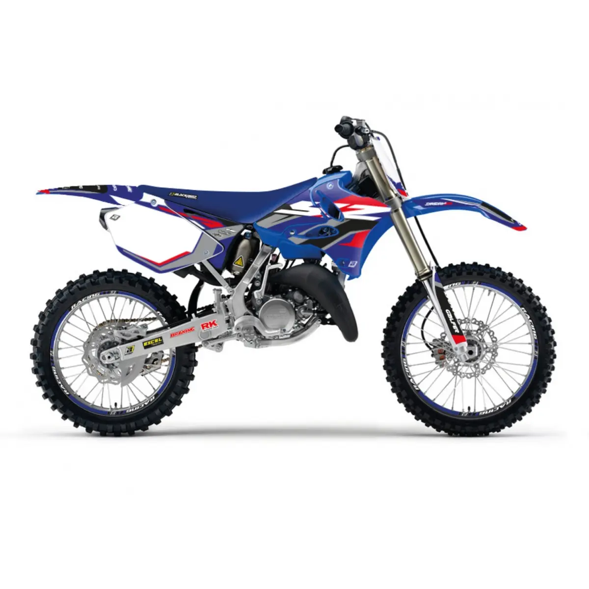 BLACKBIRD sada samolepek (dýhy) YAMAHA YZ 125/250 02-14 DREAM 5 barva modrá černá (BLACKBIRD sada samolepek (dýhy) YAMAHA YZ 125/250 02-14 DREAM 5)
