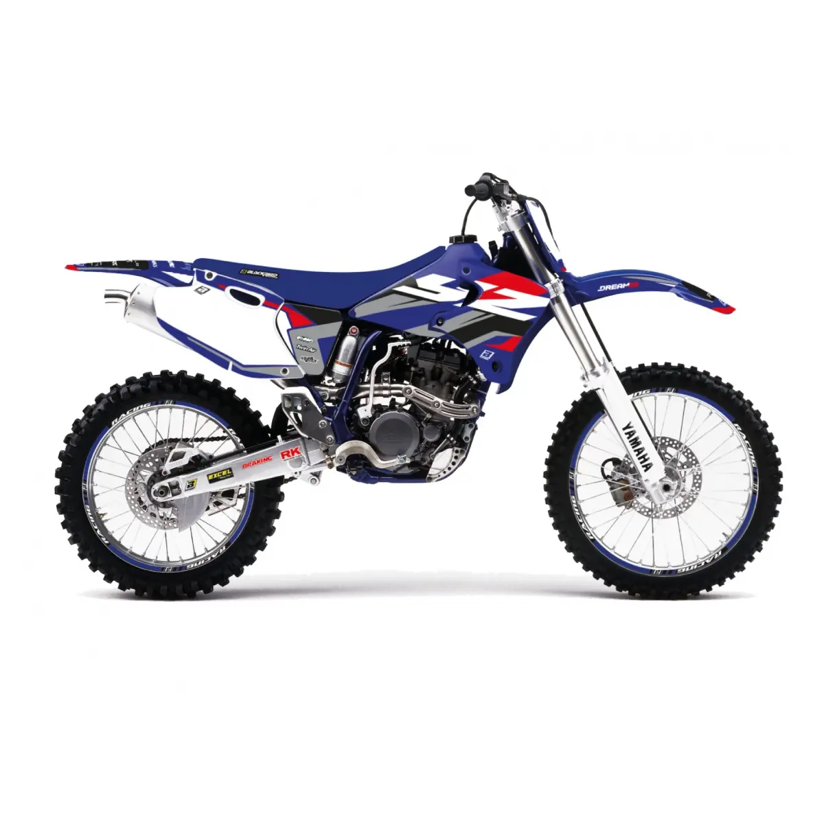 BLACKBIRD sada samolepek (dýhy) YAMAHA YZ 250/400/426F 98-02 DREAM 5 barva modrá černá (BLACKBIRD sada samolepek (dýhy) YAMAHA YZ 250/400/426F 98-02)
