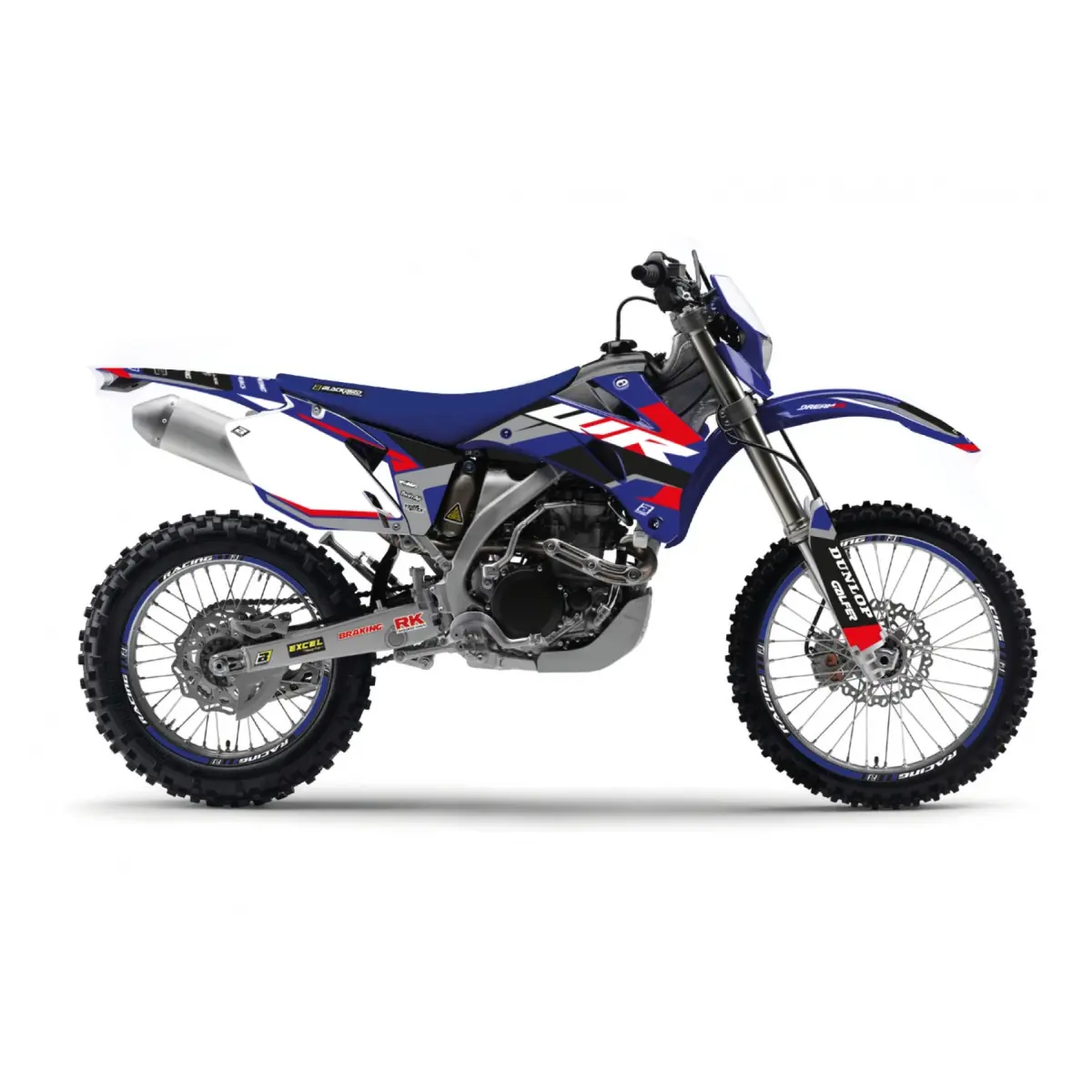 BLACKBIRD sada samolepek (dýhy) YAMAHA WR 250F 07-14, WR 450F 07-11 DREAM 5 barva modrá černá (BLACKBIRD sada samolepek (dýhy) YAMAHA WR 250F 07-14,)