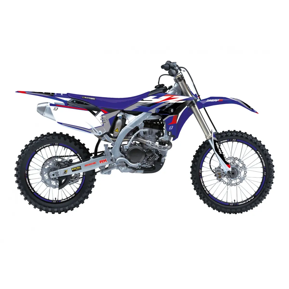 BLACKBIRD sada samolepek (dýhy) YAMAHA YZ 250F 10-13 DREAM 5 barva modrá černá (BLACKBIRD sada samolepek (dýhy) YAMAHA YZ 250F 10-13 DREAM 5 barva)