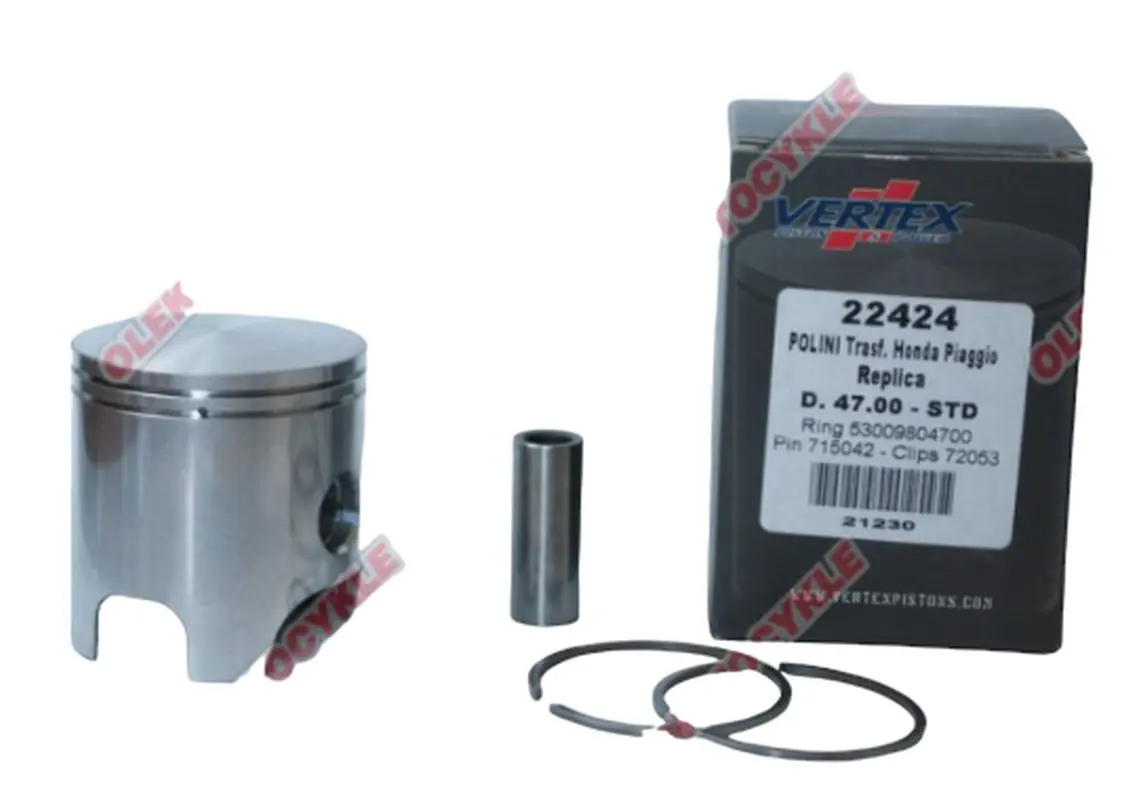 VERTEX píst POLINI, HONDA, PIAGGIO 47,95mm čep 12mm (kroužky 53009804800 X 2 kusy) (VERTEX píst POLINI, HONDA, PIAGGIO 47,95mm čep 12mm (kroužky)