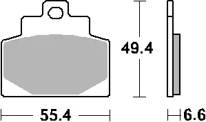 SBS brzdové destičky KH681 STREET keramické PIAGGIO VESPA MP3 300 14-19, MP3 500 14-15 barva černá přední (SBS brzdové destičky KH681 STREET)