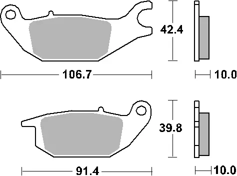 SBS brzdové destičky KH343 STREET standardní keramické YAMAHA MW 125 TRICITY 14-19 barva černá zadní (SBS brzdové destičky KH343 STREET standardní)