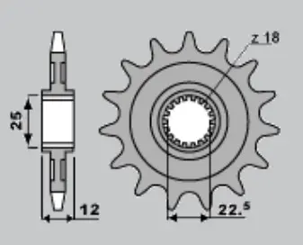 PBR řetězové kolo přední 2266 11 GASGAS 280/300 TXT PRO 04-15 (MADE IN ITALY) ( )